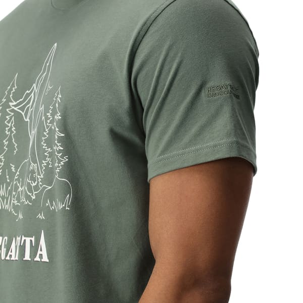 T-shirt REGATTA CLINE VII DARK FOREST GREEN MOUNTAIN SCENE