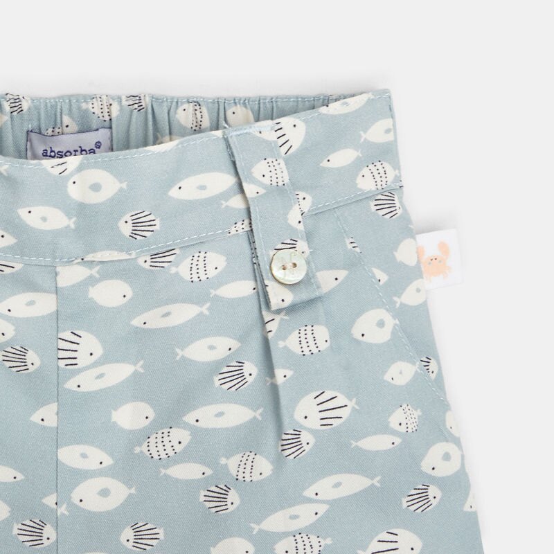 Short bébé fille en twill bleu Absorba Bleu