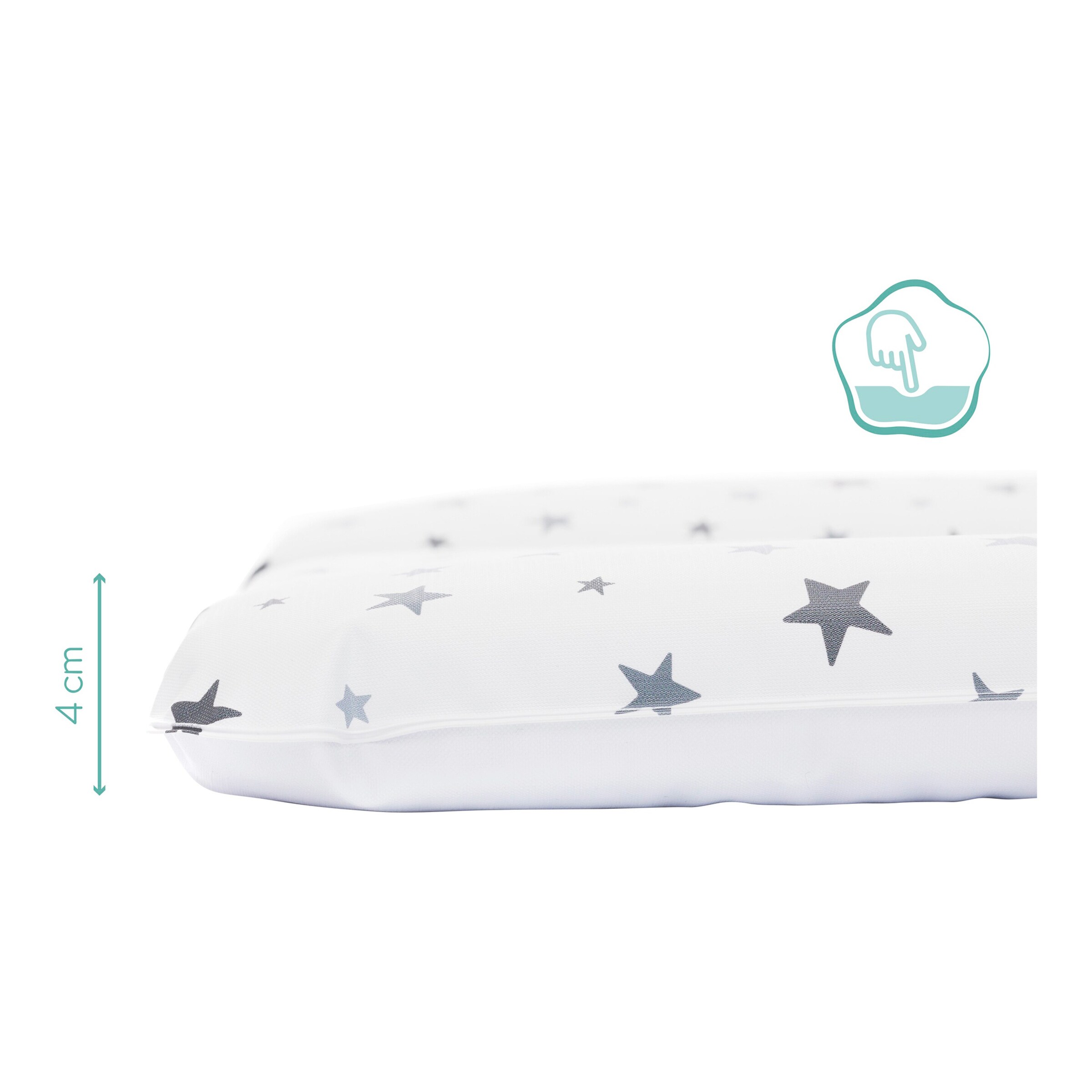 Fillikid Wickelauflage Softy 50x70 cm Sterne weiß