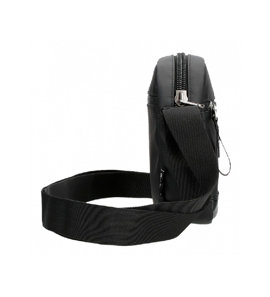 Bolsa transversal pequena Pepe Jeans com alças e bolso frontal, preta.