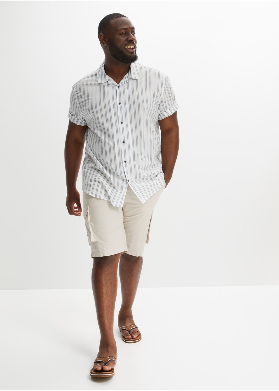 Bermuda cargo avec ceinture, Regular Fit