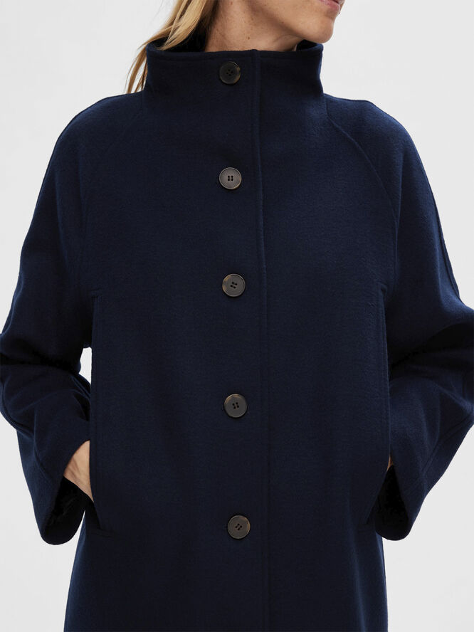 Selected Femme SLFVINNI WOOL COAT Mørkeblå
