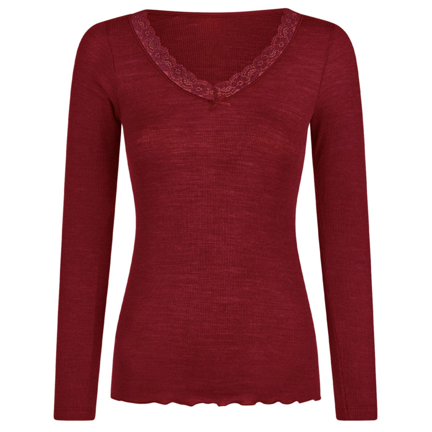 Nina von C.Langarm Shirt «Tabea» - Wolle-Seide Mix
