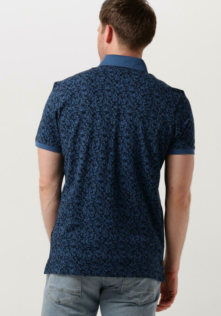 PME LEGEND blauwe pme legend polo short sleeve polo fine pique all over print