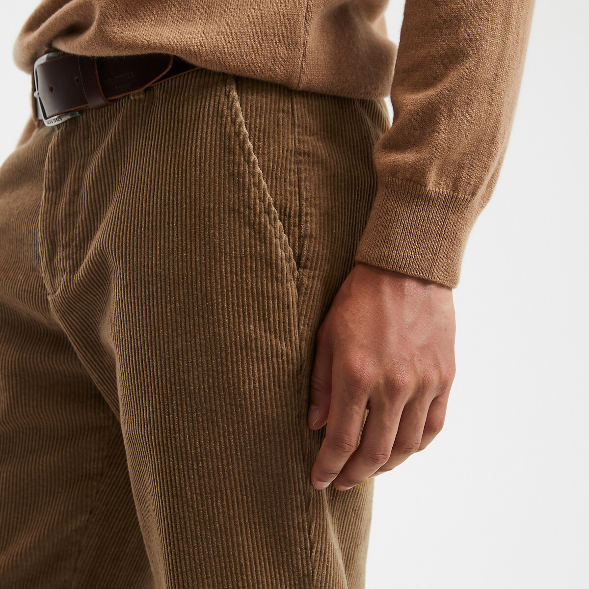 COLEÇÃO LA REDOUTE<br>Calças chino em veludo, corte regular