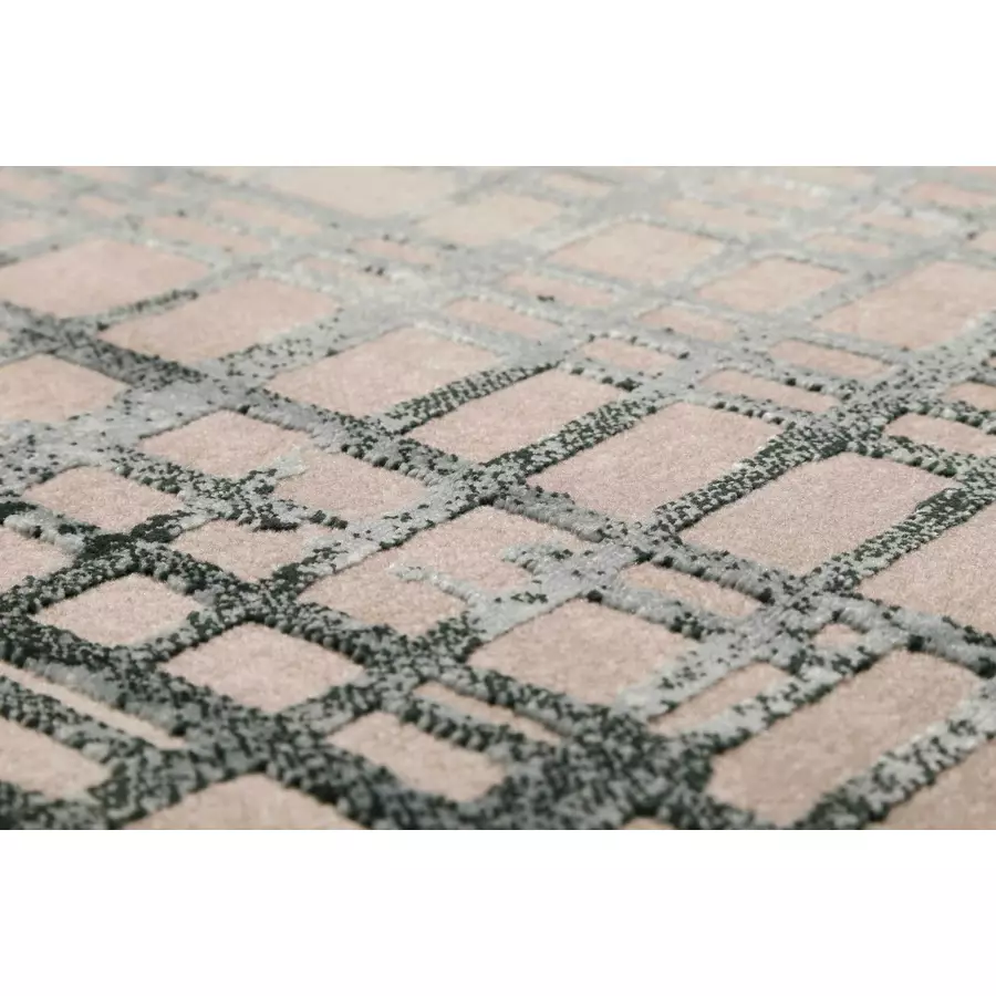 Esprit Kurzflorteppich Velvet Grid petrol