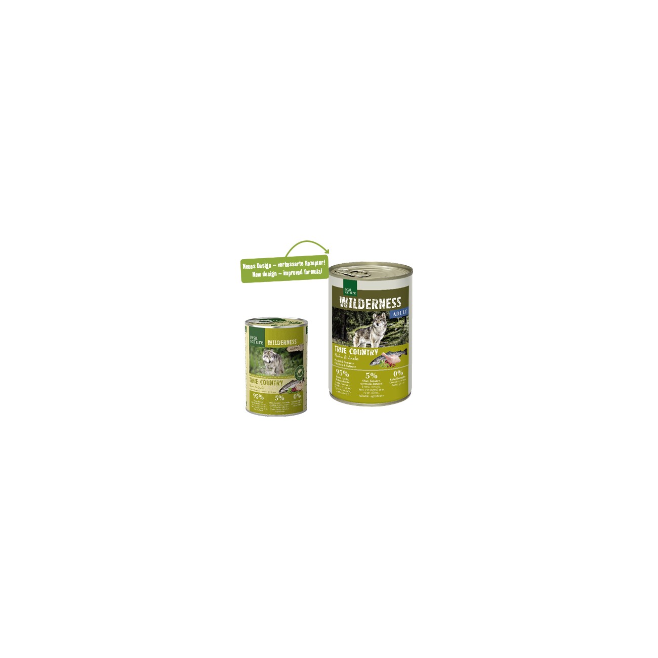 REAL NATURE WILDERNESS Nassfutter Hund, Adult, True Country, Huhn und Lachs 6x400 g