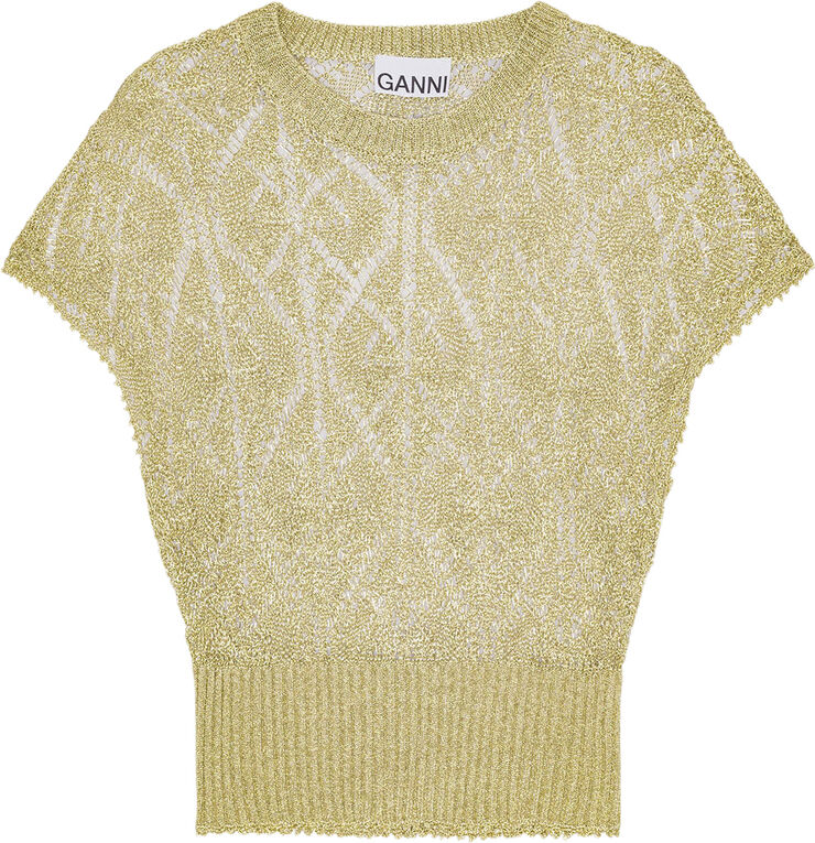 Ganni Metallic Top Golden