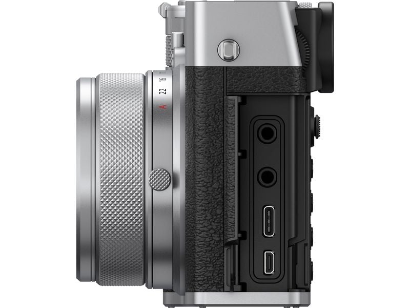 Fujifilm Fotokamera GFX 100RF Silber GFX-Kamera mit fest verbautem Objektiv und bringt die Mittelformat-Bildqualität in ein ultrakompaktes Design