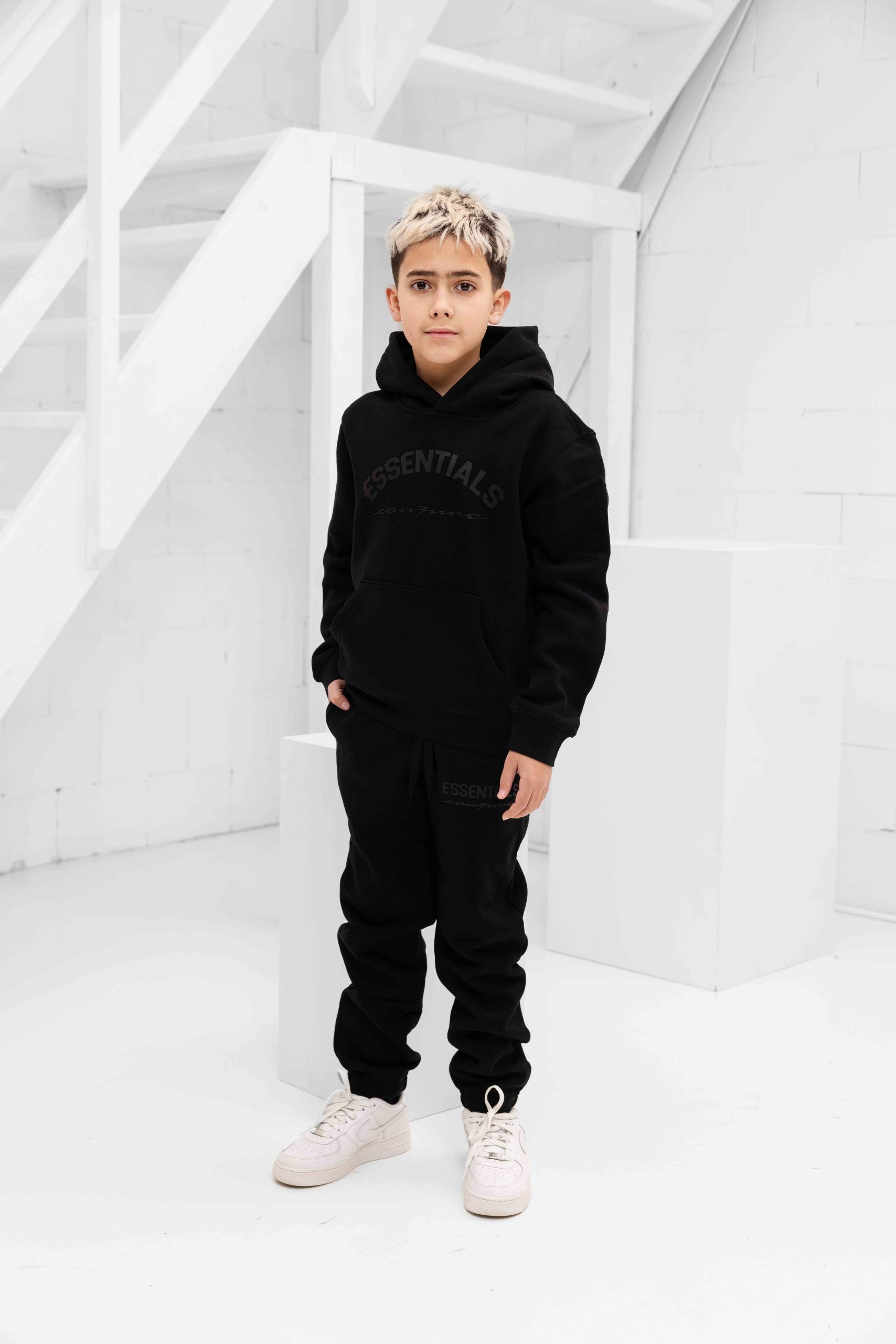 Cou7ure Essentials Basic Curve Trainingspak Kids Zwart