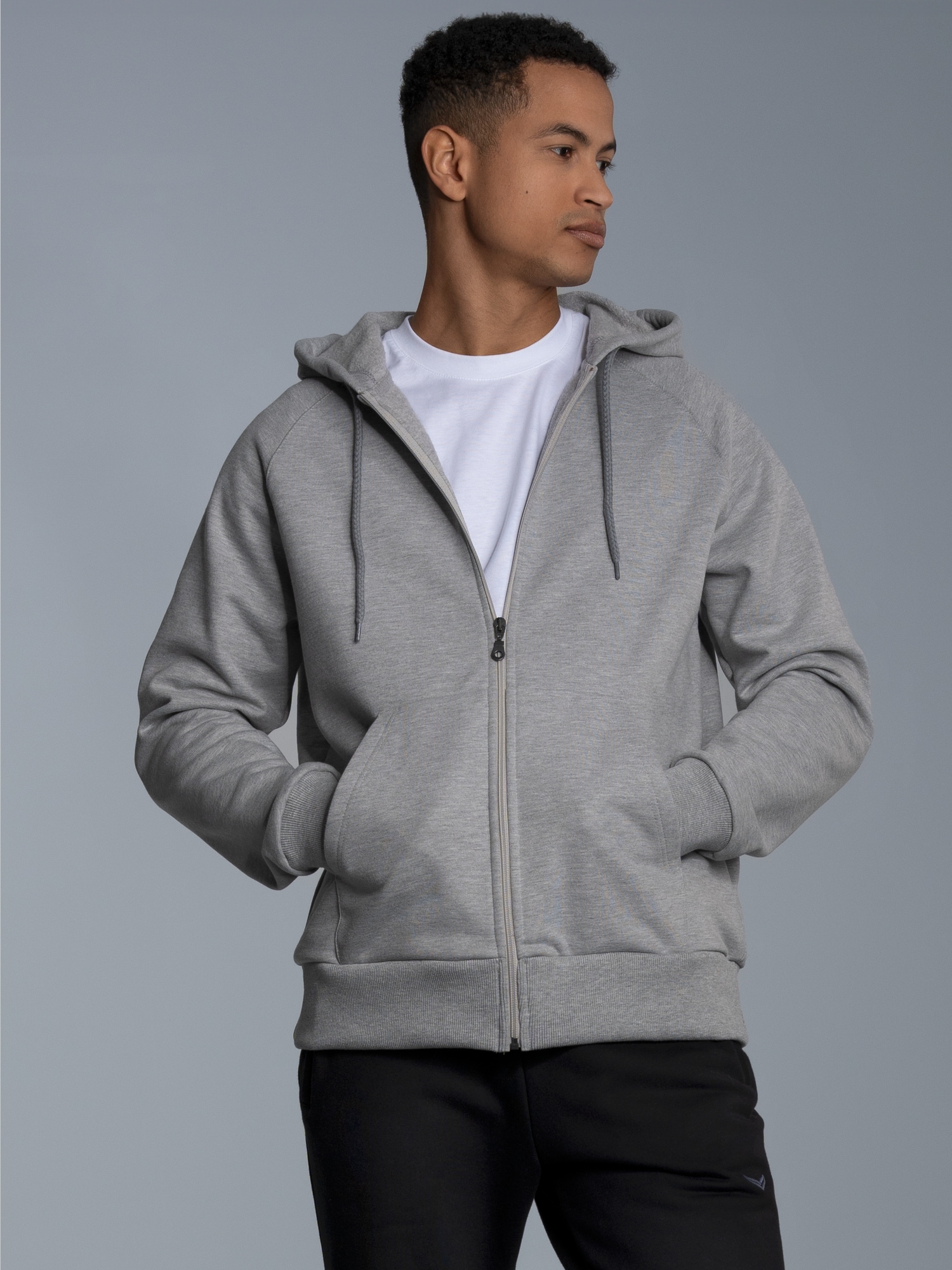 Sweatjacke mit KapuzeGrau-melange