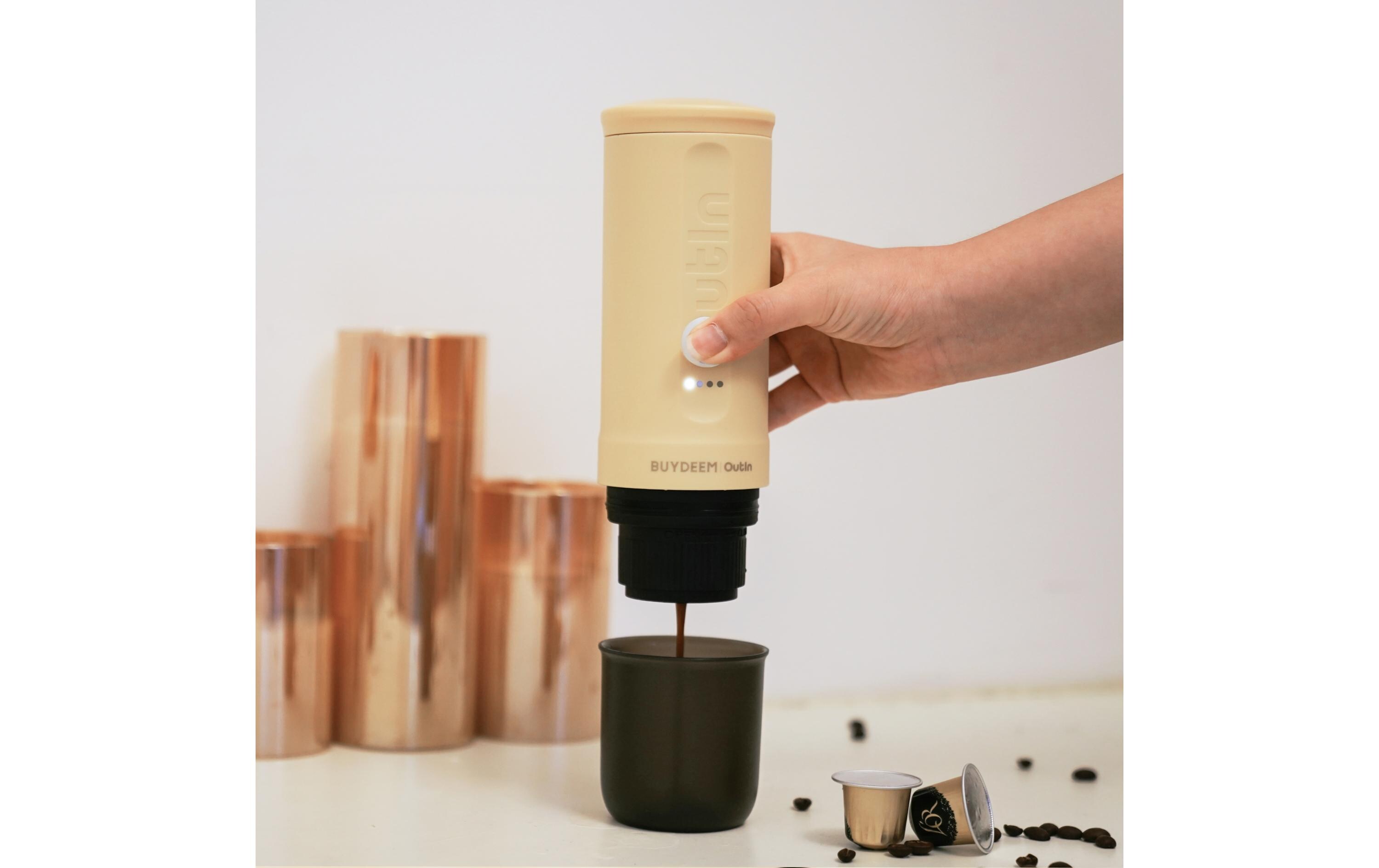 Reisekaffeemaschine Nano Kapseln, Gelb<br>Tragbare Espressomaschine