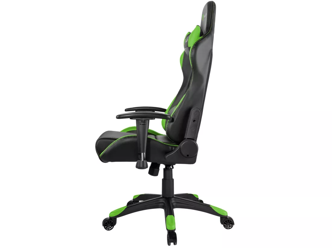 Paracon Rogue Fauteuil de gamer avec oreiller cervical et soutien lombaire, vert.