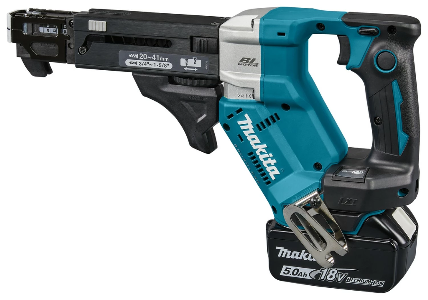 Makita DFR452RTJ 18V Li-Ion accu schroefautomaat set (2x 5,0Ah) in Mbox - 20-41mm