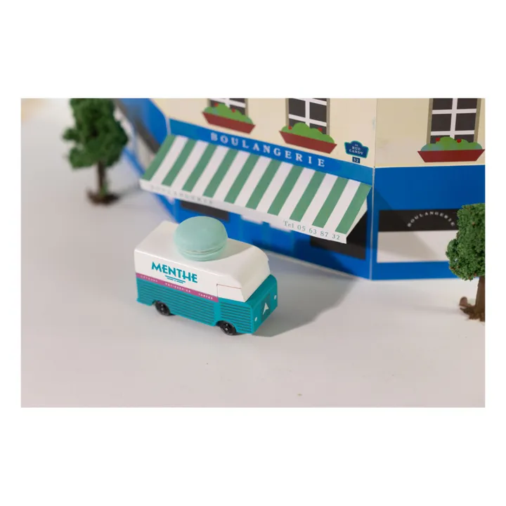 Candylab Voiture Macaron menthe en bois