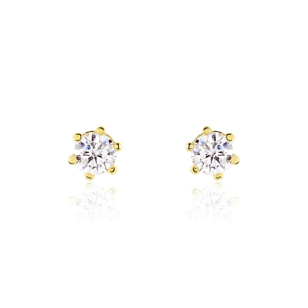 Boucles D'oreilles Puces Aconit Or Jaune Oxyde