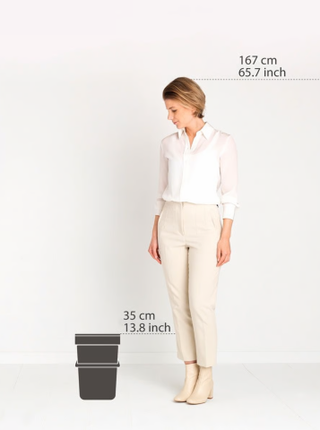 Sort & Go afvalemmer, 12 liter - Grey
