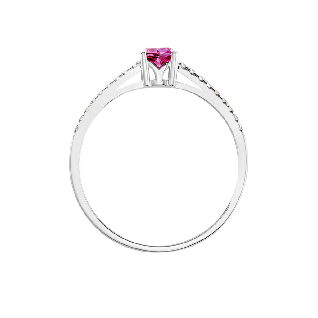 Bague Nagib Or Blanc Topaze Rose Oxyde De Zirconium