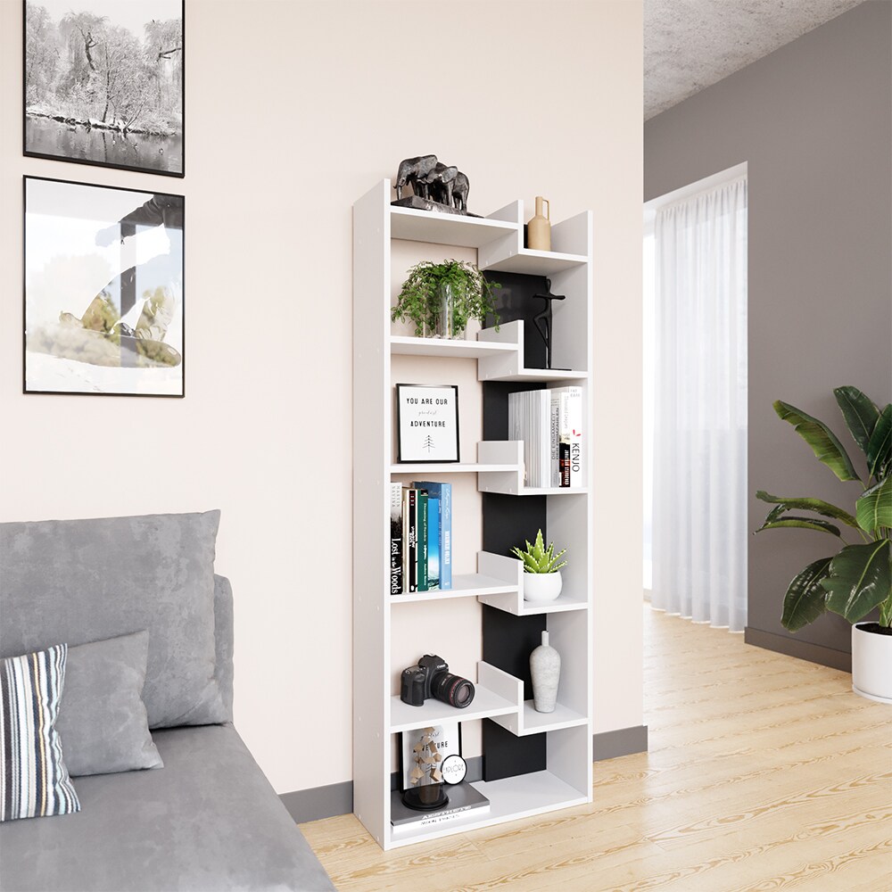 Vicco Bücherregal Raumteiler Standregal Fico weiß 6 Etagen Wandregal Hochregal
