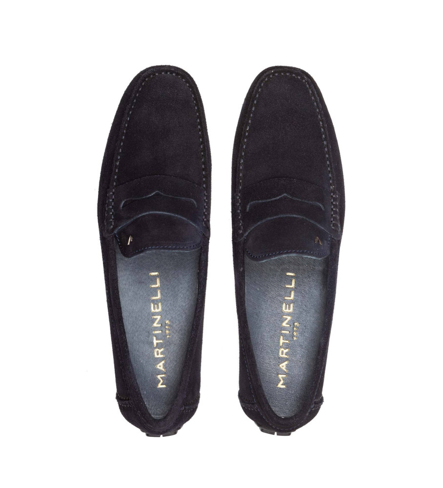 Mocassins Martinelli Pacific em couro azul-marinho