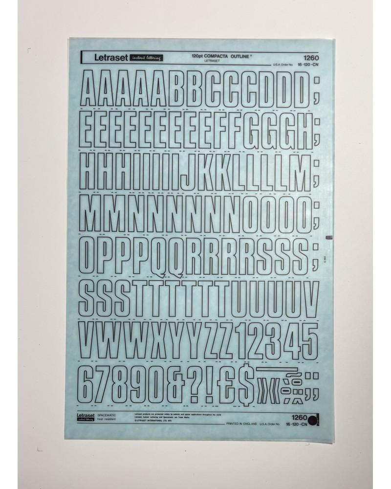 letraset-1260- COMPACTA OUTLINE - 120pt