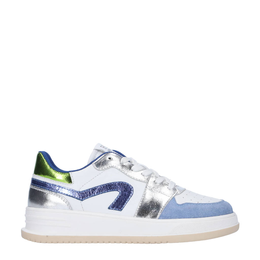 Hip leren sneakers lichtblauw