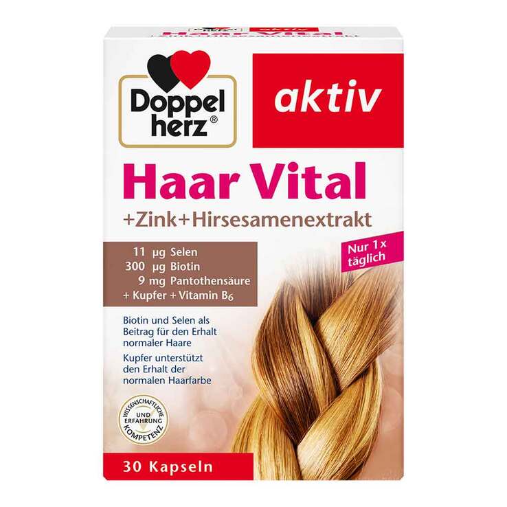 Doppelherz Haar Vital + Zink + Hirse Kapseln, 30 St