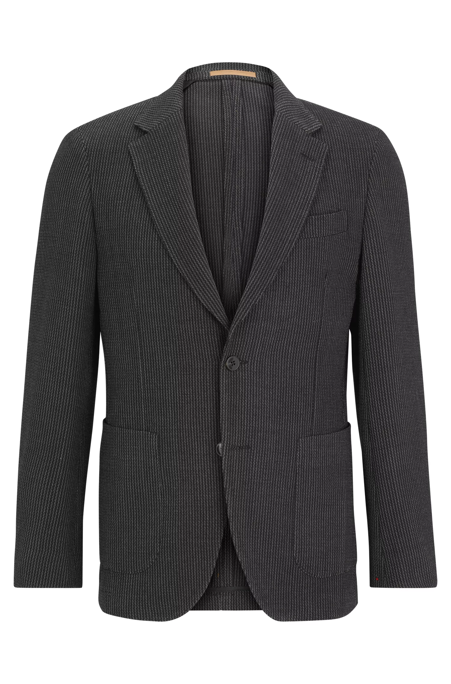 Jaqueta BOSS Camel Slim-fit em mistura de lã listrada
