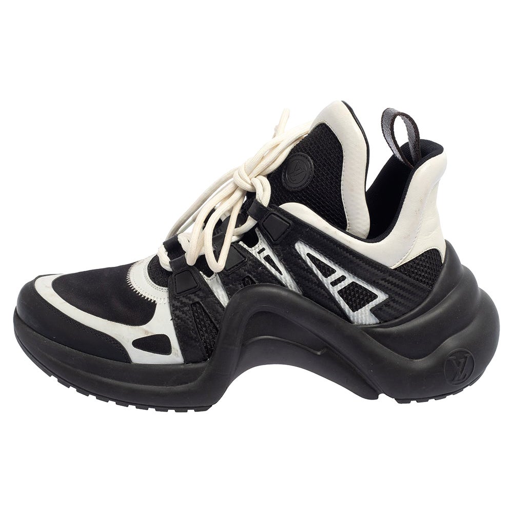 Louis Vuitton White/Black Leather And Mesh Archlight Sneakers