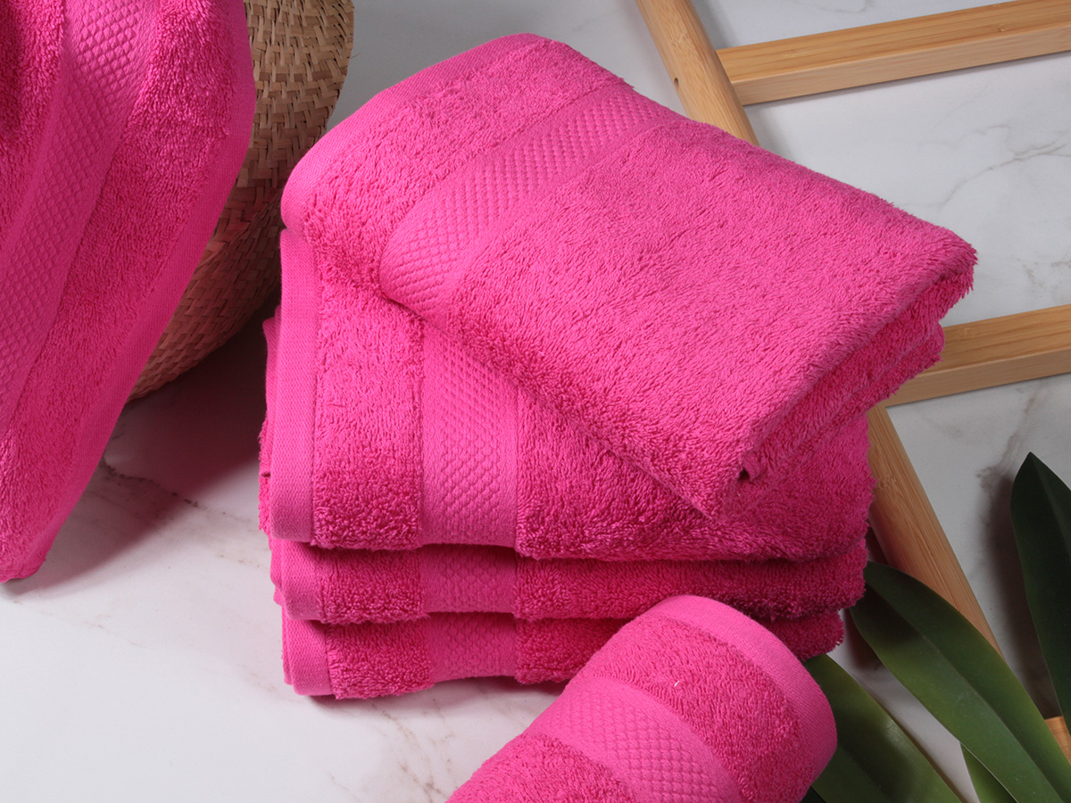 DoubleDry Hotel 70 x 140 cm set van 3 handdoeken - roze