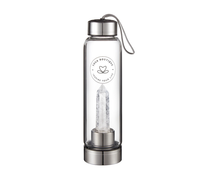 YOGA BOUTIQUE Get energized, get happy! Crystal Water Bottle Bergkristall silber