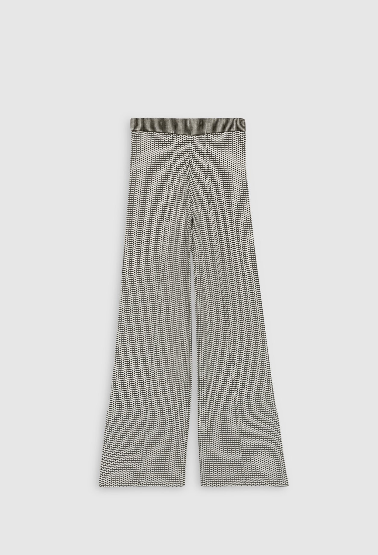 Pantalon bicolore maille &agrave; motifs