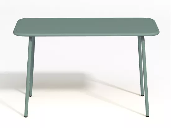 Salle à manger de jardin pour enfants en métal - une table et 4 chaises empilables - Vert amande - POPAYAN de MYLIA