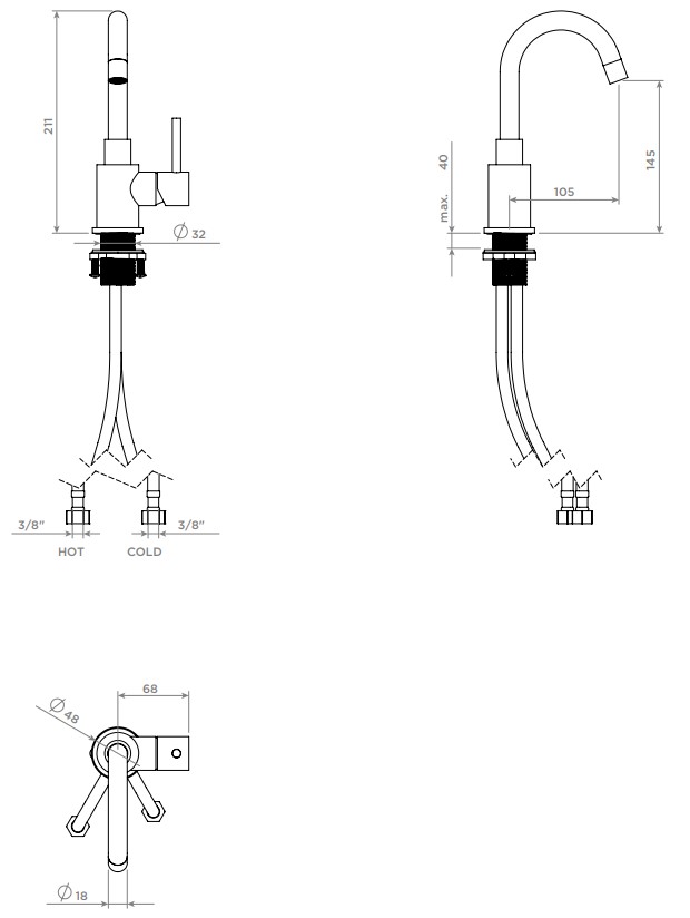 Clou Xo wastafelkraan met draaibare uitloop type 1 chroom