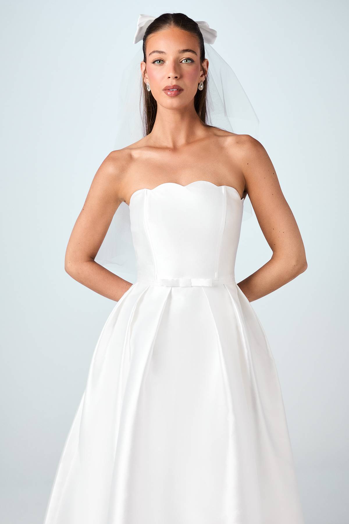 Coast Robe de Mariée Maxi Sans Bretelles à Encolure Festonnée