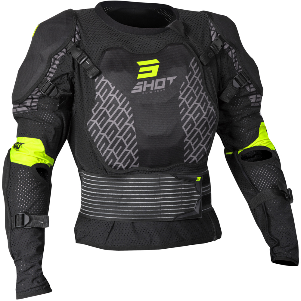Shot - Gilet de protection enfant Optimal Kid Noir / Jaune fluo