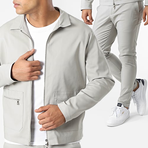 Ensemble Pantalon Veste ZY1106 Gris Clair