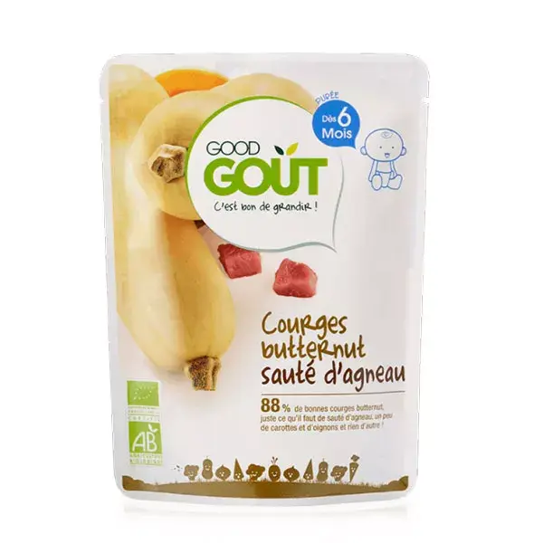Prato de Abóbora Cabotiá Good Taste com Cordeiro Salteado +6 min Orgânico 190g