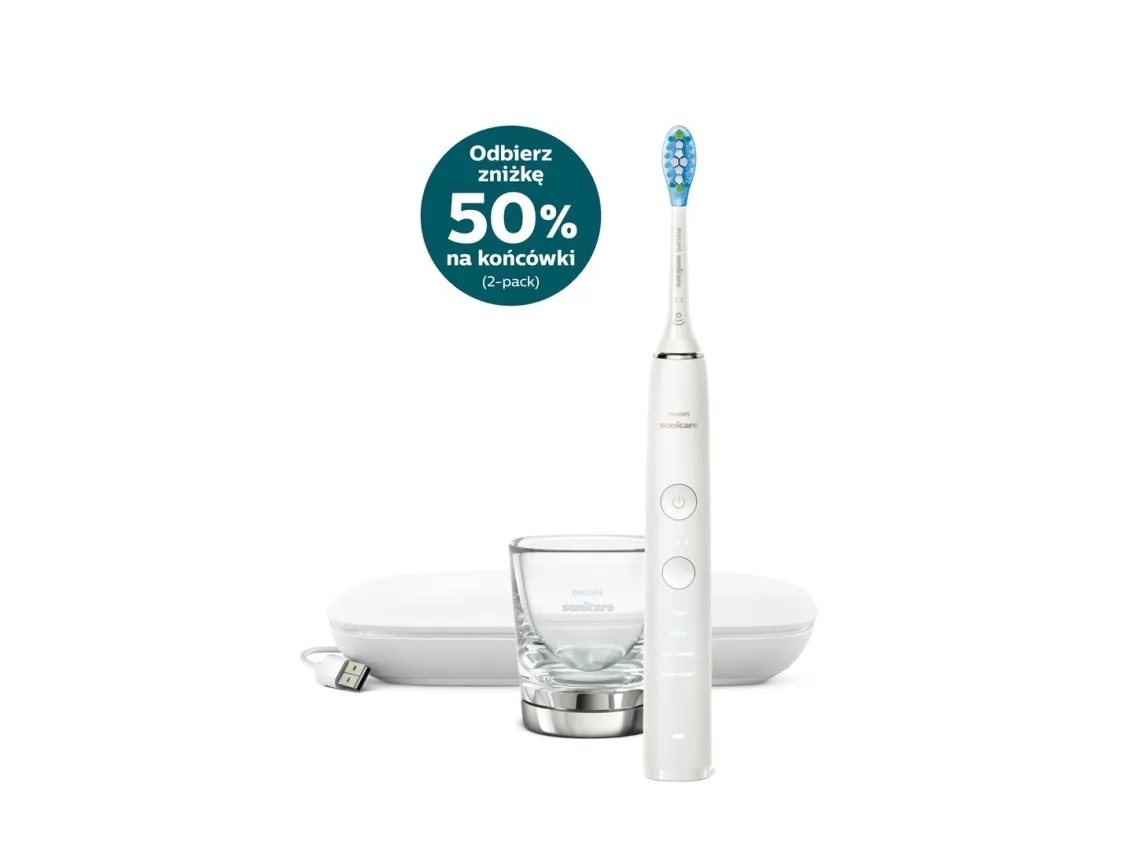 Philips Sonicare DiamondClean 9000 HX9911 - Tandbørste - trådløs - hvid