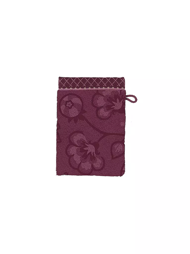 PIP STUDIO Waschhandschuh  JASMIN JACQUARD 16x22cm Dark Pink beere