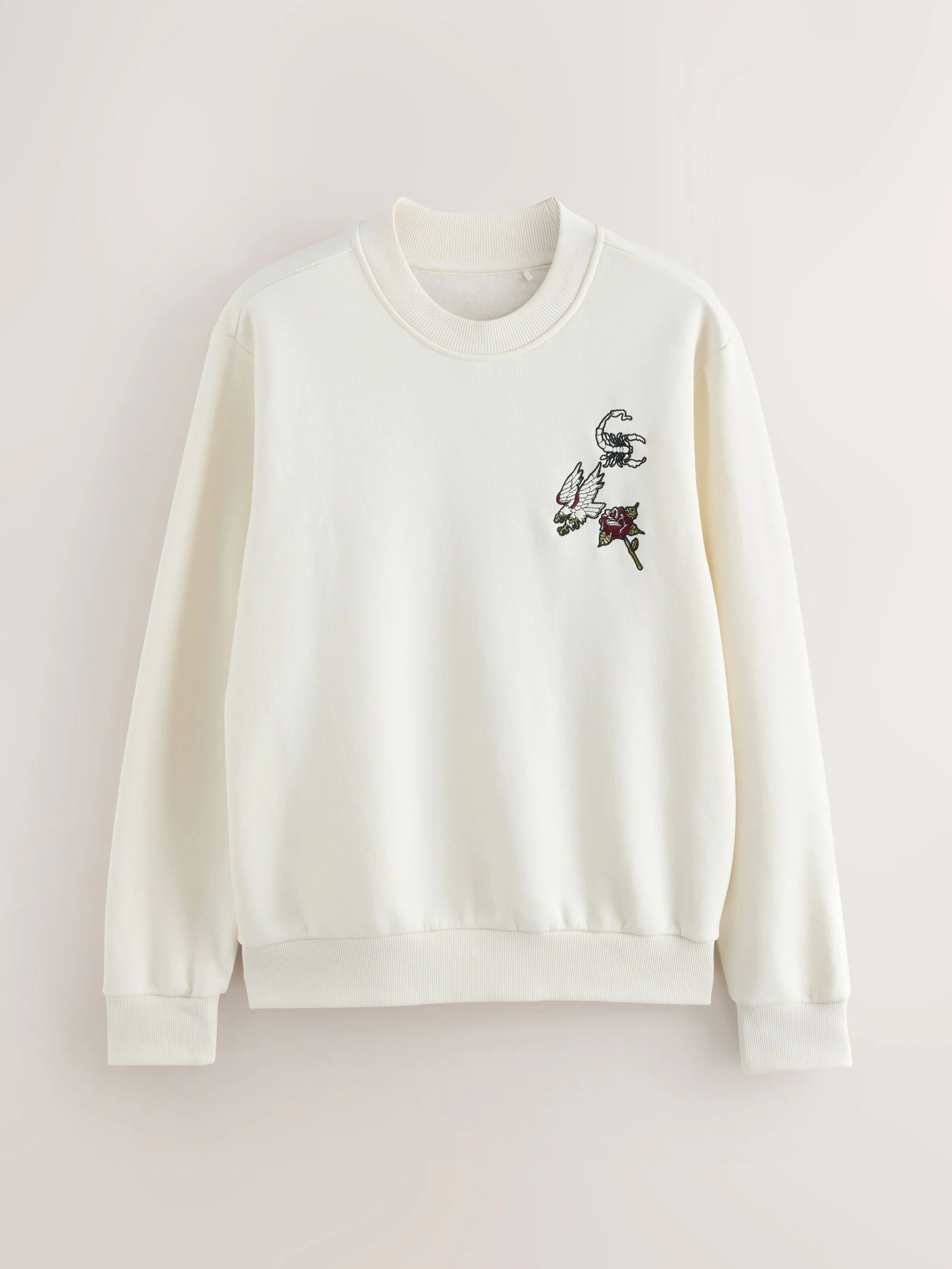 Ecru wit - Cotton Rich Crew Graphic Print Sweatshirt