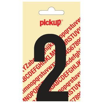 Pickup plakcijfer 2 zwart mat 90 mm