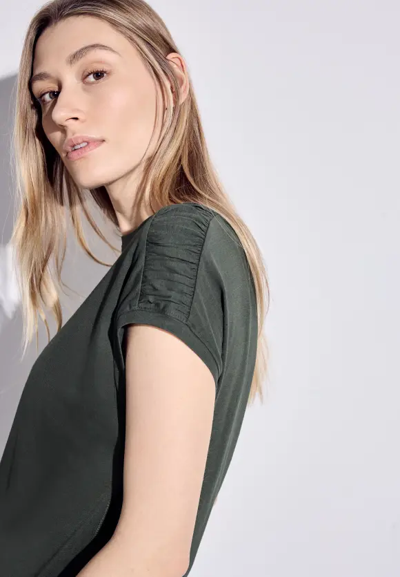 T-Shirt mit Knotendetail - strong khaki