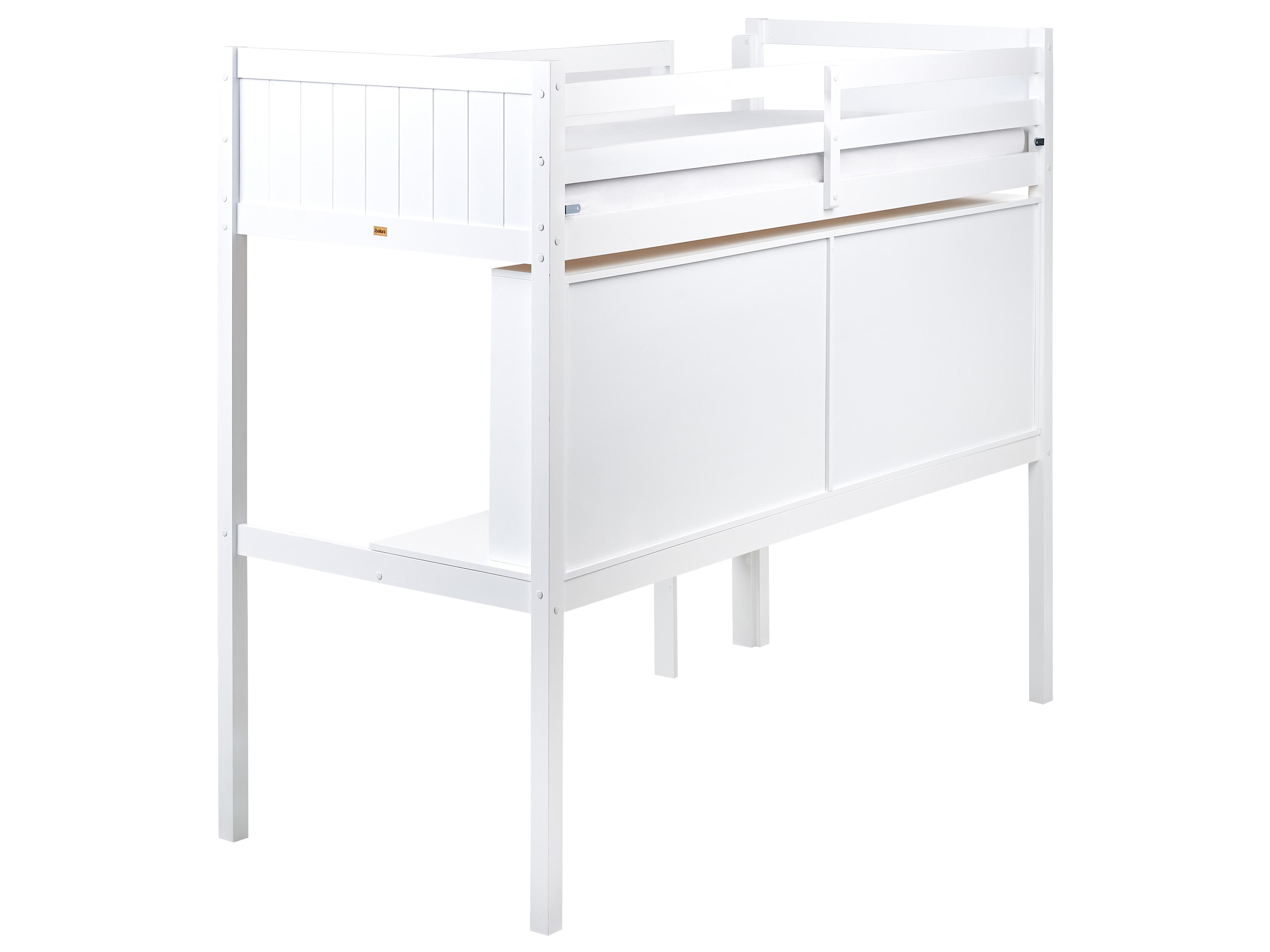 Hoogslaper met bureau Dennenhout FOUCAMONT 90 x 200 cm Wit