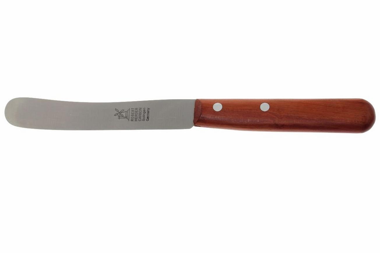 Robert Herder ontbijtmes Buckels carbon, pruimenhout