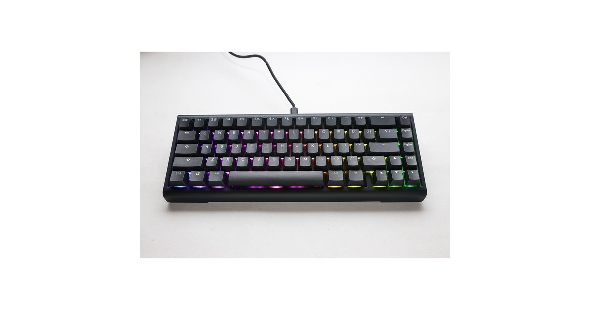 DuckyProjectD Tinker 65 met QMK/VIA, toetsenbord  (Zwart/wit, US lay-out, Cherry MX Red, RGB led, Double-shot PBT, Hot-swappable, Gasket mount, 65%)