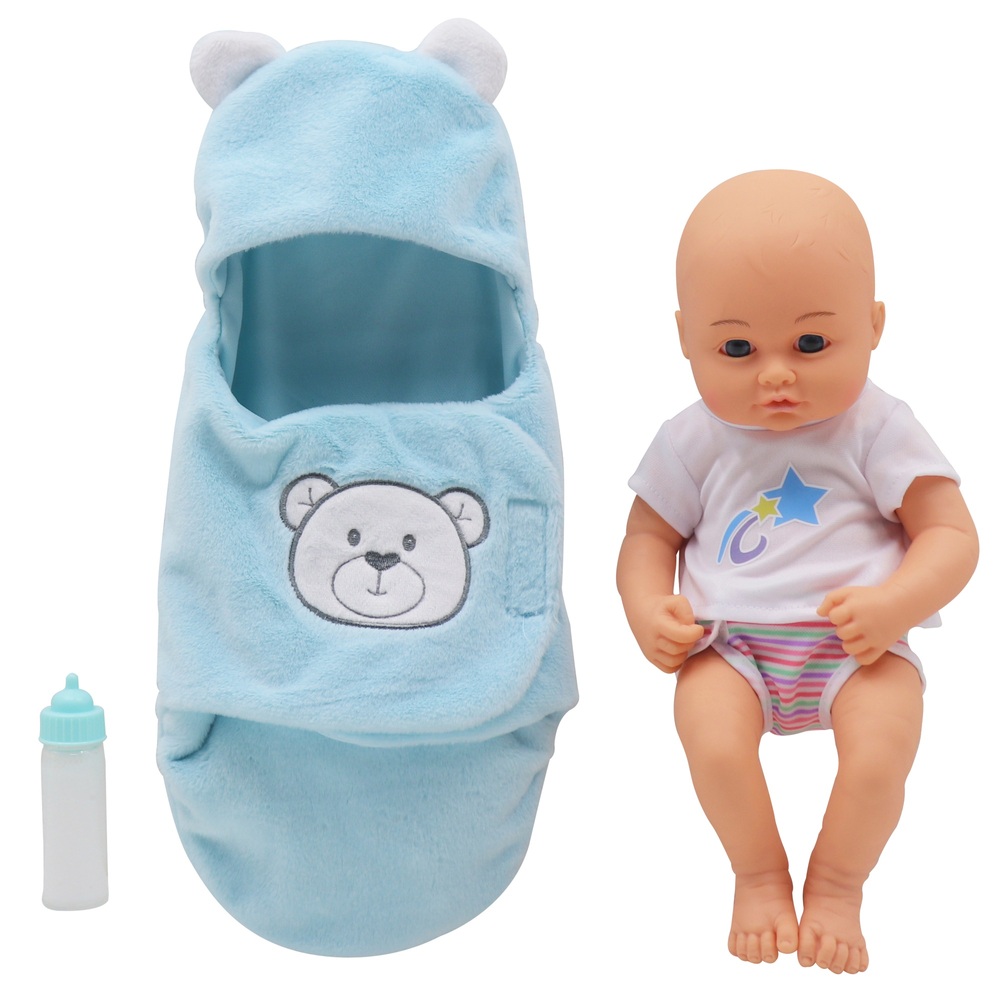Kuschelige hellblaue Puppe