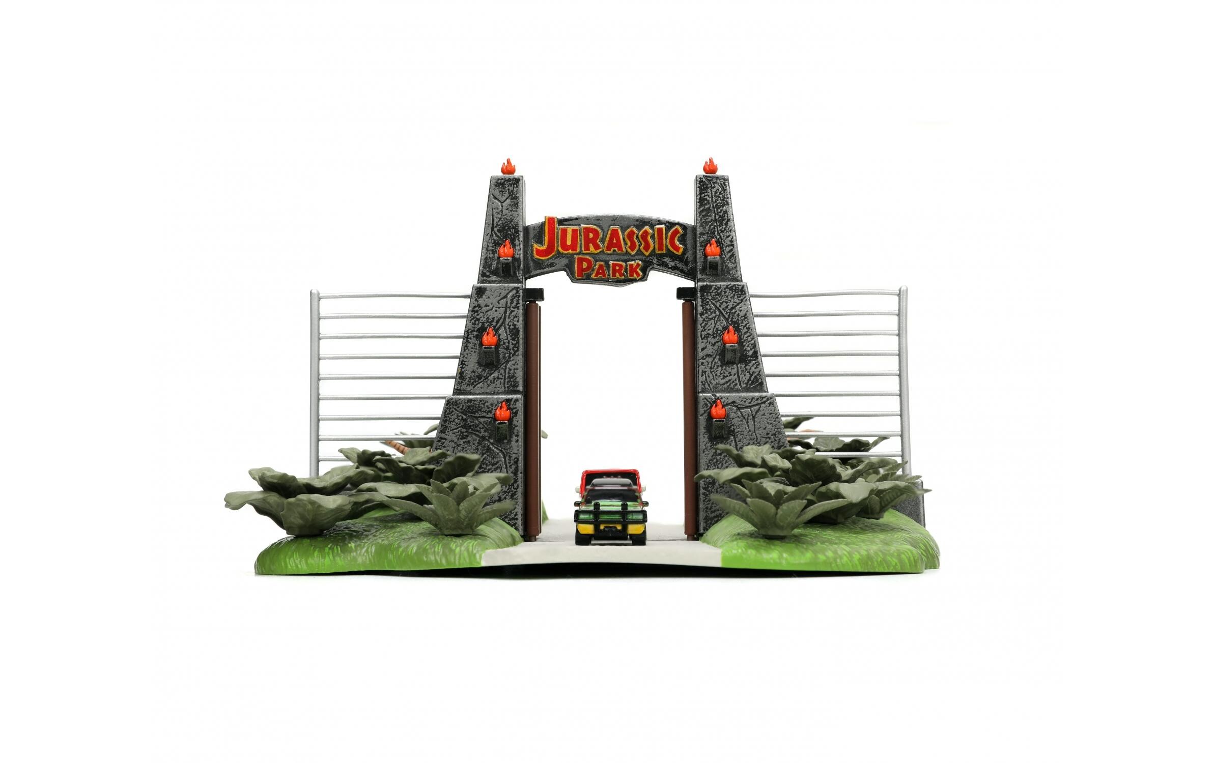 Jurassic World Diorama mit 2 Nano CarsJurassic World Nano Szene Diorama mit zwei Modellautos