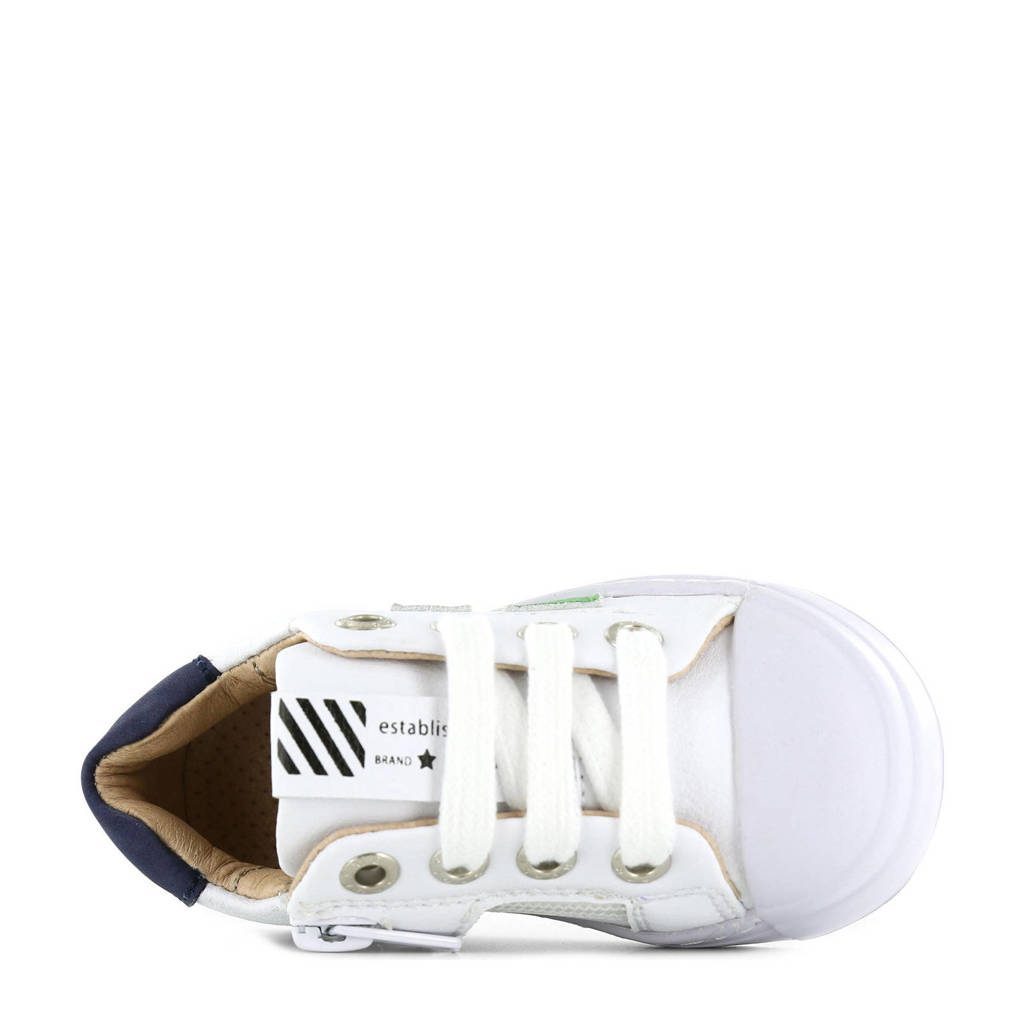 Shoesme leren sneakers wit/groen