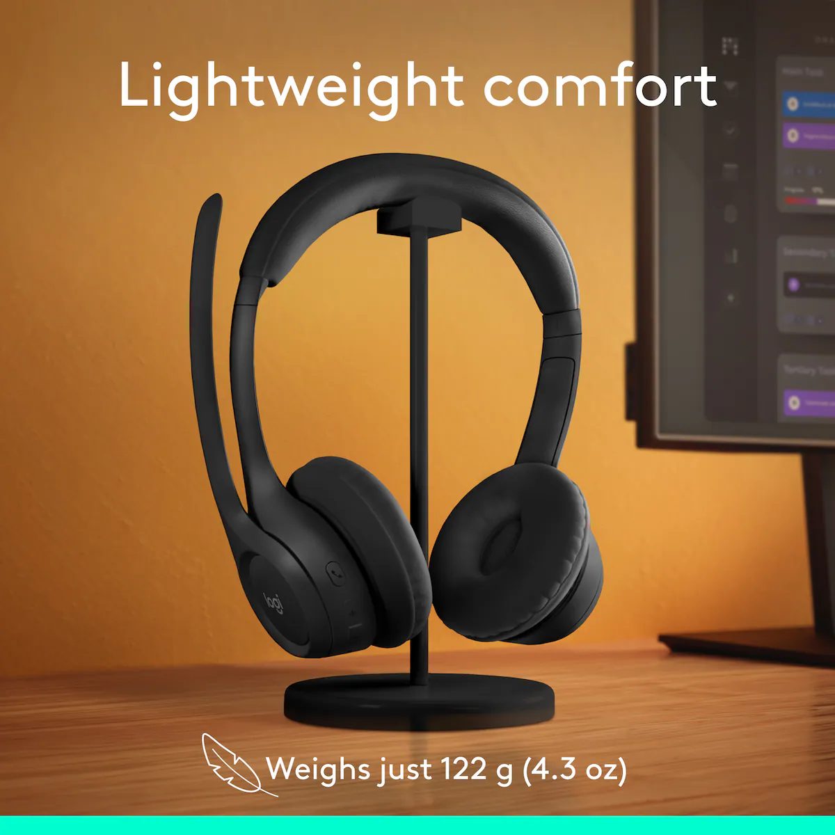 Logitech Zone 300 trådløst headset (grafitt)